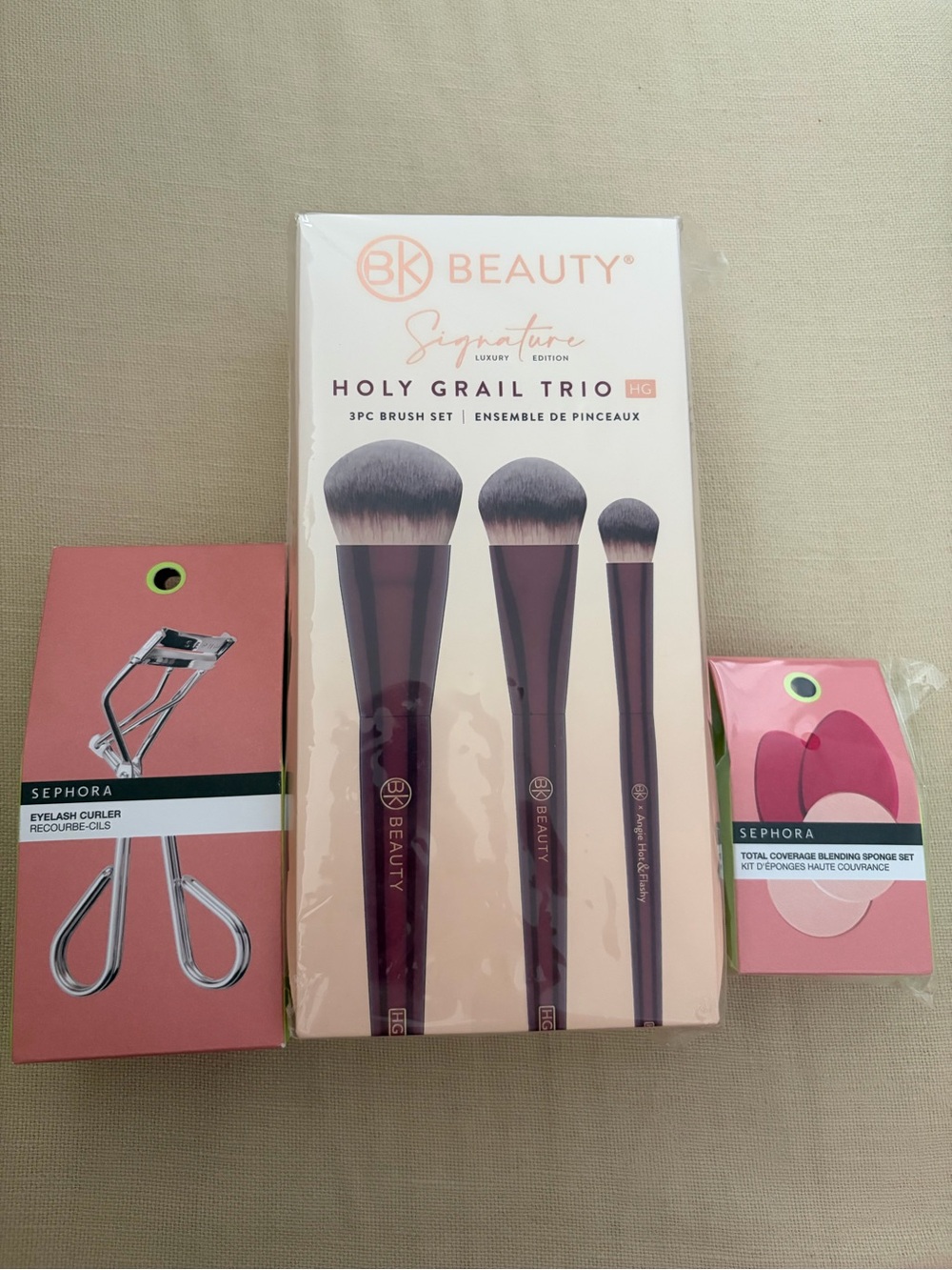 NIB BK Beauty Holy Grail Brush Set + Sephora Eyelash Curler & Sponges